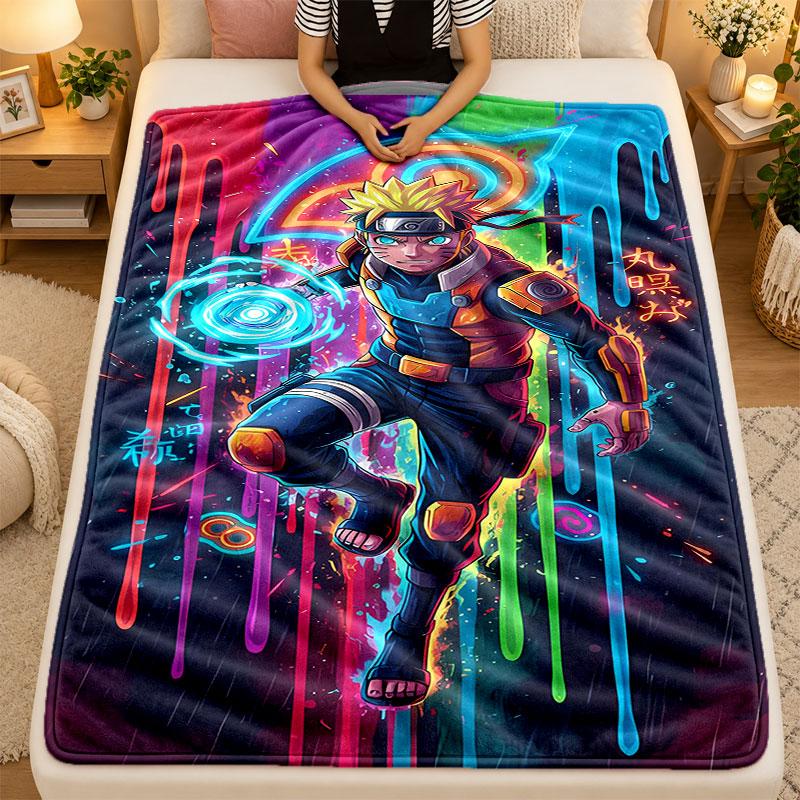 Flannel BlanketNaruto Uzumaki Warm Soft Throw Blanket for Indoor Sofa Bed Living Room Use