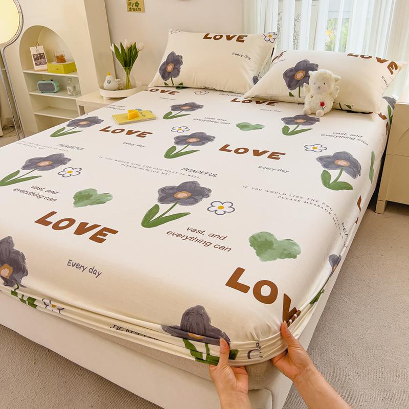 Pure Cotton Bedsheets Skin-friendly Fitted Sheet Cartoon Style Bed Linen Queen Size Bed Cover sabanas (Pillowcase Need Order)