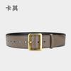 New Leather Wide Gold D Buckle Women Waistband Belt Fashion Dress Coat Sweater Cummerbund for Ladies