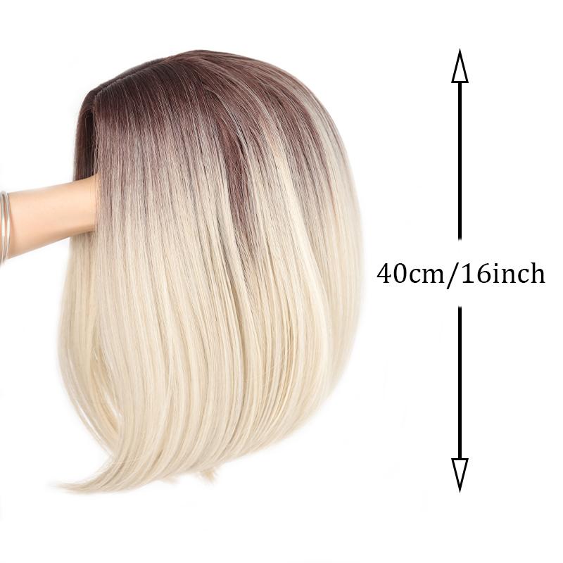 Повязка на голову с короткими прямыми волосами со средним разрезом для женского парика, термостойкий парик из волокна, натуральный, простой и удобный