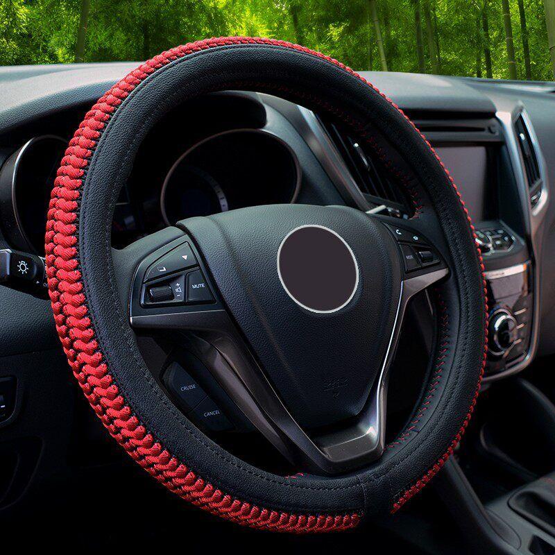 Good-Feeling Ice Silk Car Steering Wheel Cover, Universal for All Seasons, Non-Slip, Breathable, Sweat-Absorbent, Suitable for Thousands of Car Models
