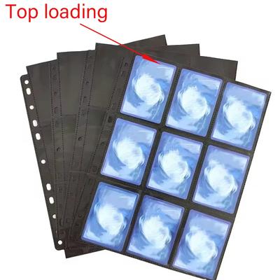 10 ШТ 11 Отверстий Двусторонние Карманчики для Карт Альбомные Листы A4 Черные 9 Карманов Защитные Страницы для Карт Коллекционных Карт Альбом