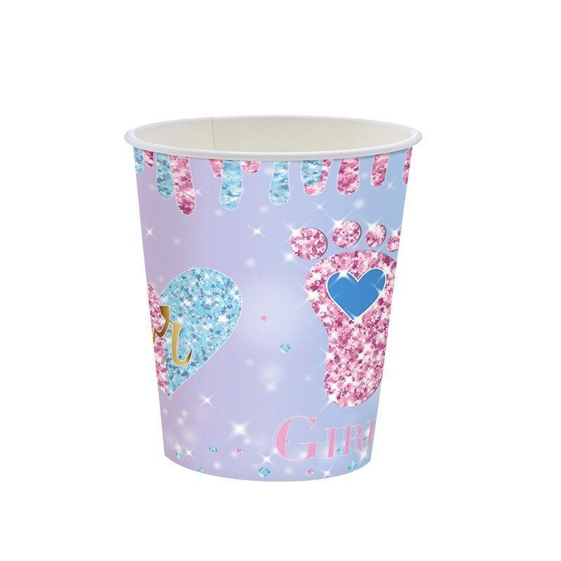 Набор одноразовой посуды и скатертей для вечеринки в стиле "Пол ребенка", тематическое оформление сцены