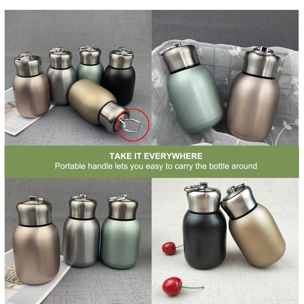 Leakproof Portable Modern Thermal Drinking Bottle MIni Lightweight Stainless Steel Water Bottle for Kids Men Women Home Office School 300ml/10oz