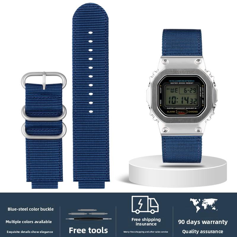 Нейлоновый ремешок для часов Casio G-Shock DW-5600 GW-B5600 GM-5600 GM110 GA110 GM2100 GA900 AE1200 Спортивный Водонепроницаемый Холщовый Ремешок