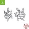 S925 Sterling Silver Peace Dove Stud Earrings, Meaning Peace And Tranquility Hope Creative Stud Earrings