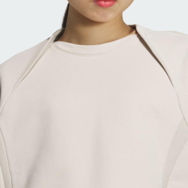 Adidas Fustl W Свободного кроя С круглым вырезом Короткий Модный Универсальный Свитшот с длинным рукавом Женский свитшот Miracle-Bauxite-Brown JM4276