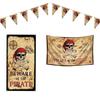 Halloween Pirate Flag Pirate Treasure World Map Backdrop Party Decor Vintage Navigation Adventure Ship Skull Decoration