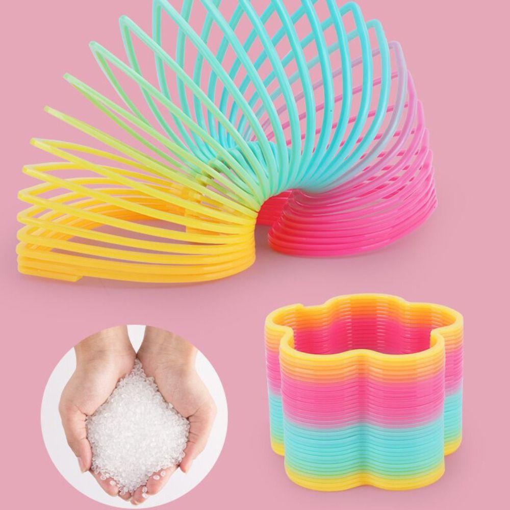 5 шт. Пластиковые Креативные Пружинные Игрушки-Головоломки для Детей, Мальчиков и Девочек, Новые Радужные Волшебные Пружинки