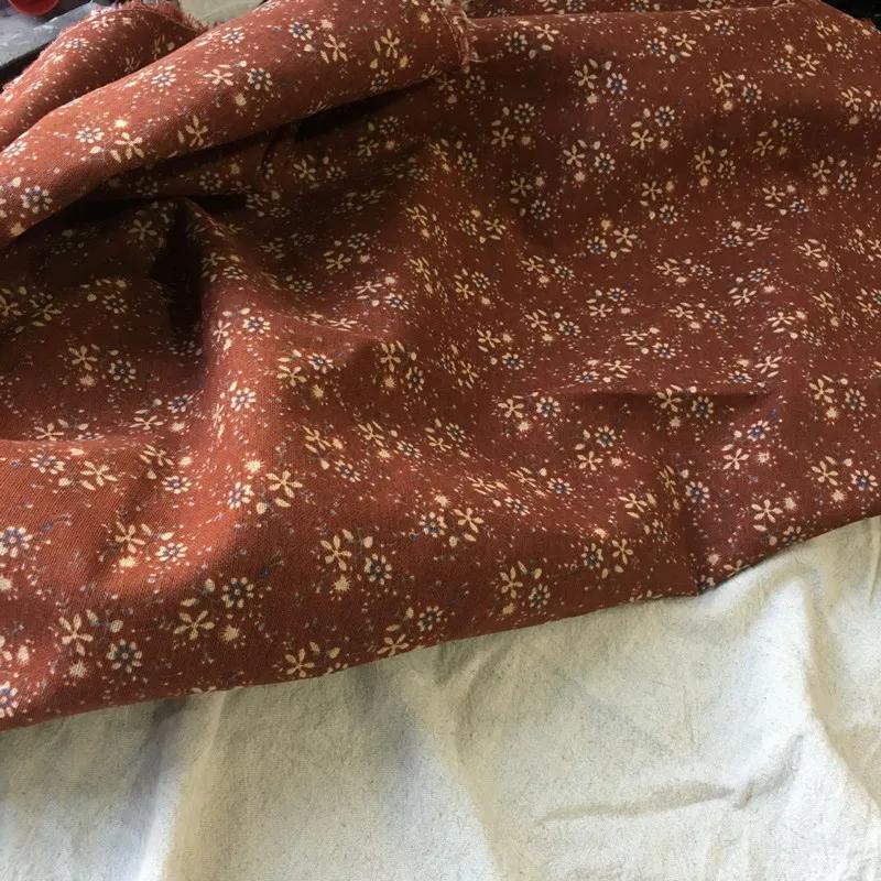 100x140cm Retro Pastoral Cotton/Linen Small Flower Floral Fabrics Soft for Spring Handwork Decor Tablecloth Dress Cushion Craft