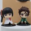 Игрушка аниме-фигурка Demon Slayer - Kimetsu No Yaiba Q версия - Сидящий Тандзиро Нидози Иноске Зеницу PVD Фигурка Модель Кукла Подарок