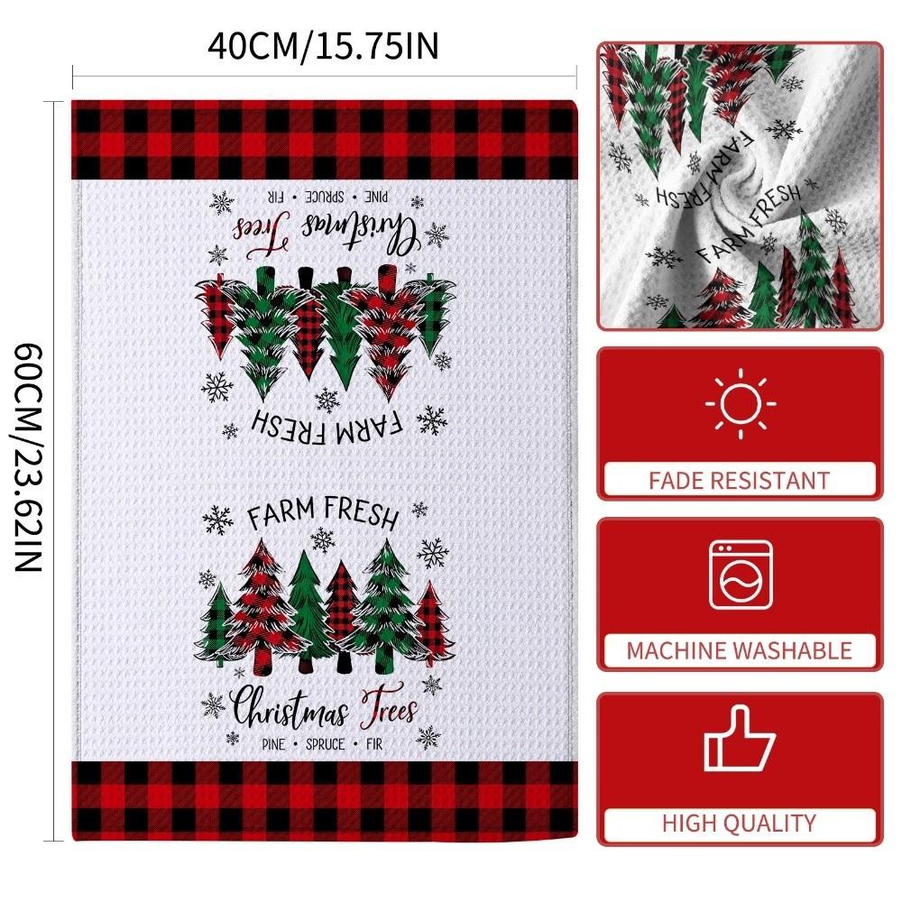 Santa Claus Xmas Hand Towels Reindeer Dish Towels Christmas Decorations Cleaning Cloth  Winter Home