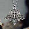 Li Huang Women's Retro Moth Pendant Necklace - European & American Style, 2022 Collection