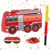 Пиньята Пожарная машина с петлей для подвешивания, палкой, маской для глаз и конфетти, украшение, вечеринка на день рождения пожарной машины
