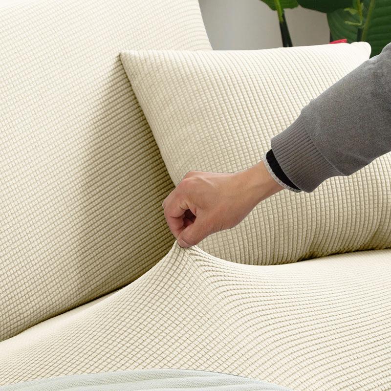 Cover For A Sofa Bed, Single-Seater Sofa, Cream Jacquard
