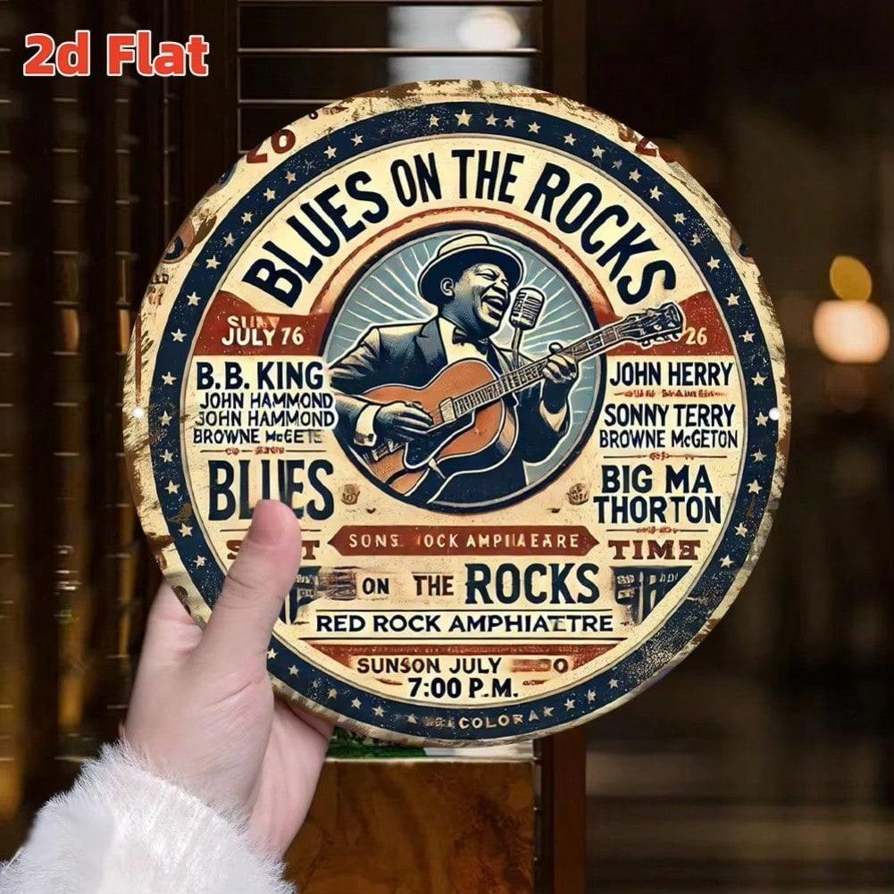 Vintage Blues Rock Concert Poster Metal Tin Sign Music Wall Art Decor