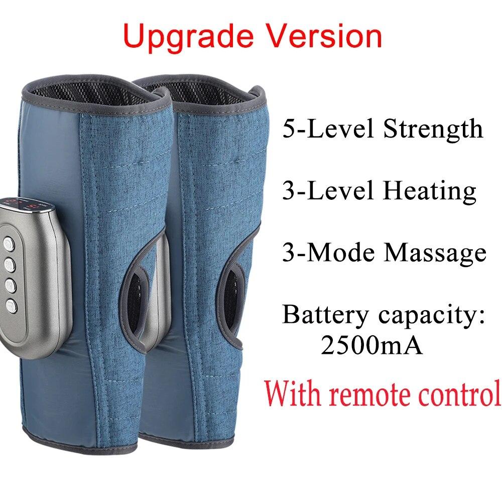 Беспроводной массажер для икр с дистанционным управлением, горячий компресс, разминающий давление воздуха, массажер для ног и ног, кровообращение в мышцах