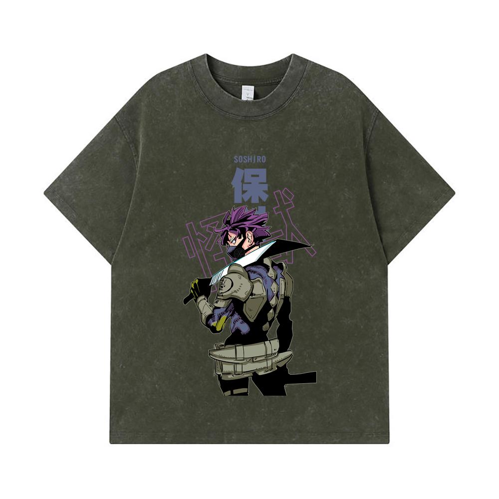 275 GSM Washed T-shirts 100% Cotton Kaiju No 8 V12 Soshiro Print Unisex Heavy Cotton T Shirt