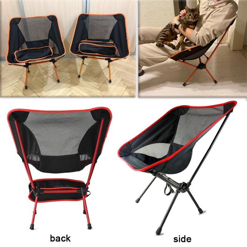 Outdoor Travel Folding Chair Camping Fishing Chair Longue Chair for Relaxing Tourist Beach Chaise Foldable Leisure Travel Furniture Picnic BBQ Garden