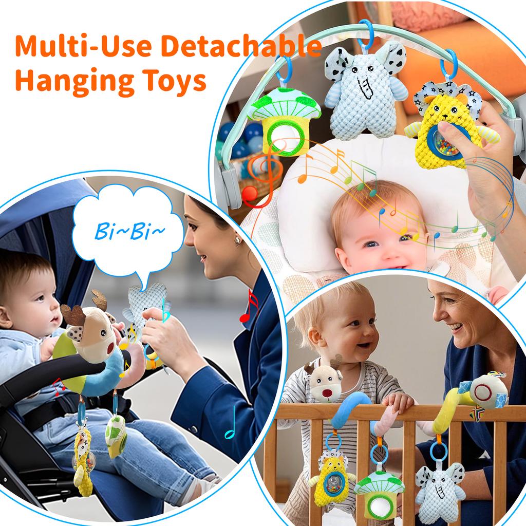 Милые плюшевые игрушки для коляски для новорожденных, подвесные мягкие погремушки для развития чувств, мобиль для кроватки, люлька для младенцев и детей, идеальные подарки