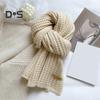 Winter Scarf Solid Color Thickened Warm Knitting Scarf Men Women Long Neck Wrap Garment Clothing Accessories