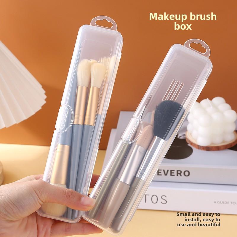 Портативный органайзер для кистей для макияжа, карандаш для бровей, посуда, палочки для еды, прозрачный ящик для хранения с крышкой, кухонные аксессуары