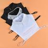 Elegant Women Hollow Out Floral Lace Fake Collar White Ladies Detachable Lapel Half Shirt Blouse Tops Female False Collars