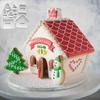 3D Christmas Gingerbread House Mould Plastic Cookie Cutter Set DIY Biscuit Mold Pastry Cake Stamp Baking Tools Accessories