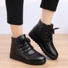 Autumn Winter 2024 New Genuine Leather Lace-up Short Boots Women Keep Warm Ankle Boots Mother's Cotton Shoes Non-slip Snow Boots