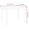 Dining Table White and Brown 114 x 71 x 75 cm Solid Rubberwood