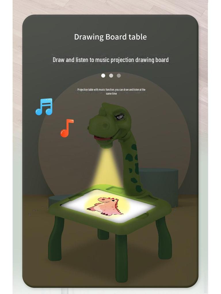 Multifunctional Deer Projector Drawing Table with Sound & Light - Children's Graffiti & Writing Board Toy