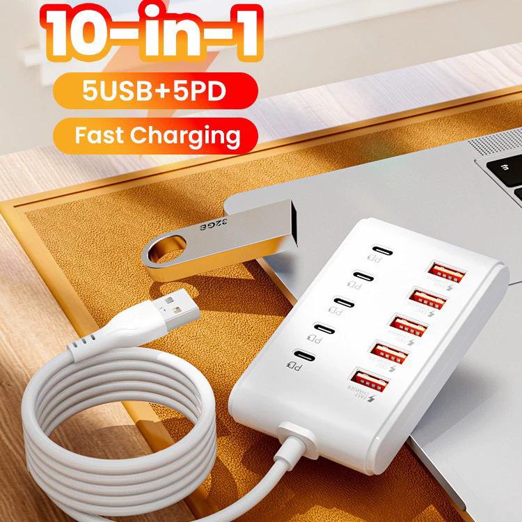 Многопортовый USB-C хаб-адаптер-док 10-в-1