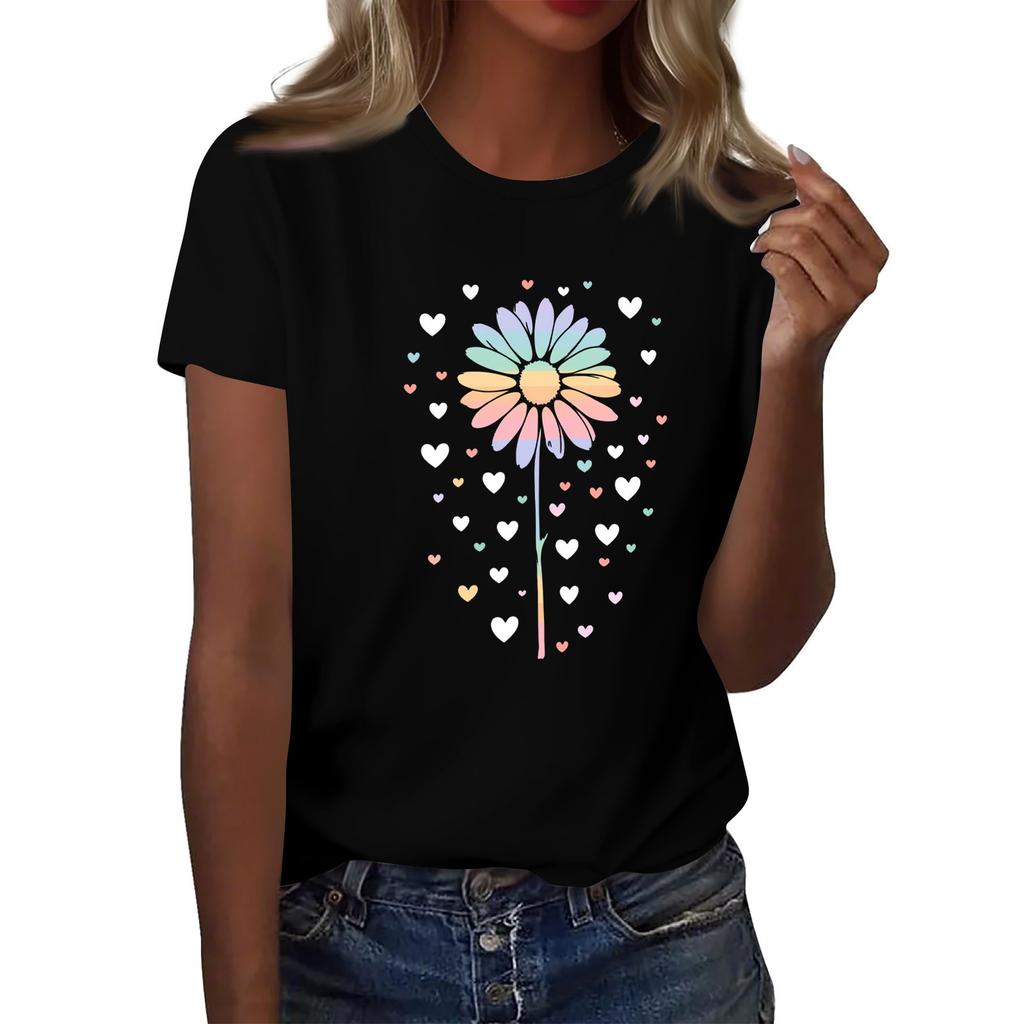 Женская мода повседневная футболка с круглым вырезом и короткими рукавами, топ, футболка, топ