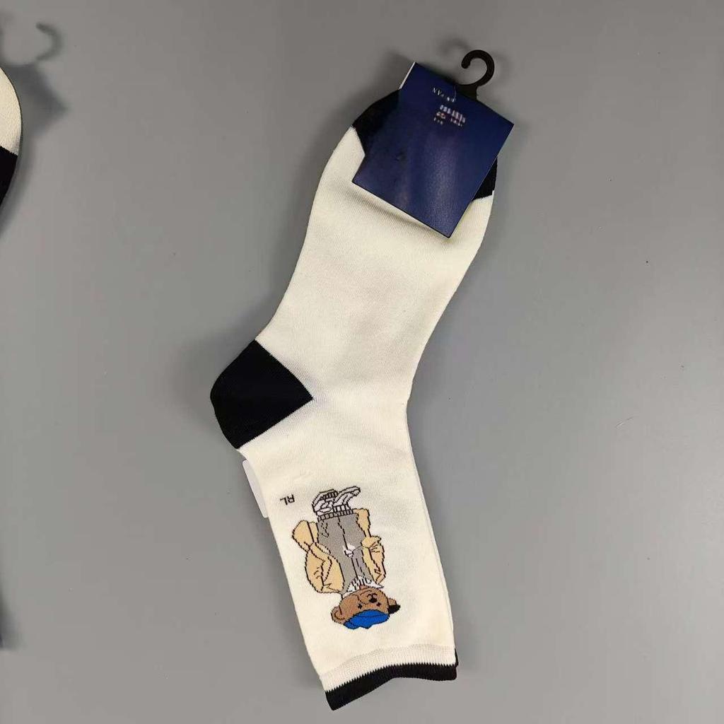 Осенне-зимние женские модные повседневные носки до середины икры с узором медведя