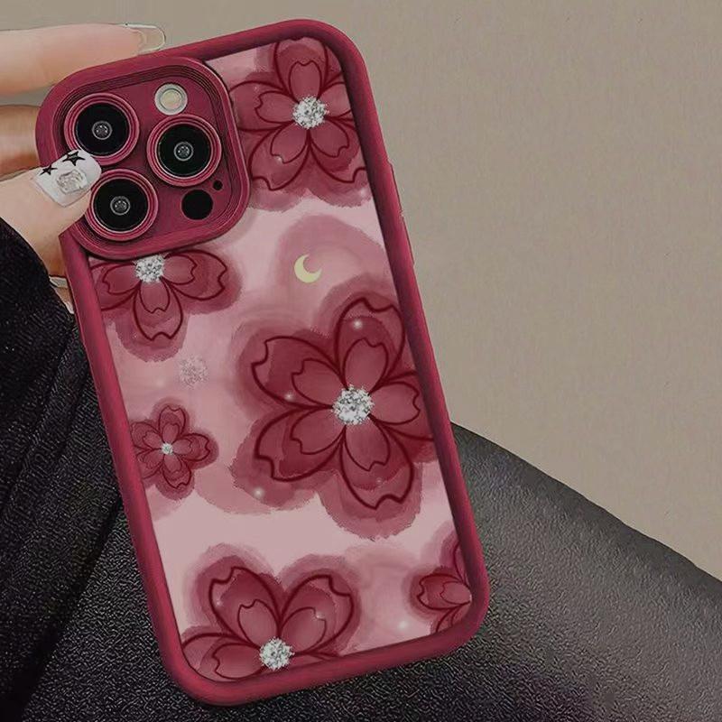 Artistic Flowers iphone16pro For iPhone 16 15 Pro Max 16pro 14 13 12 11 16 Plus Soft TPU Thickened Protective Back Cover
