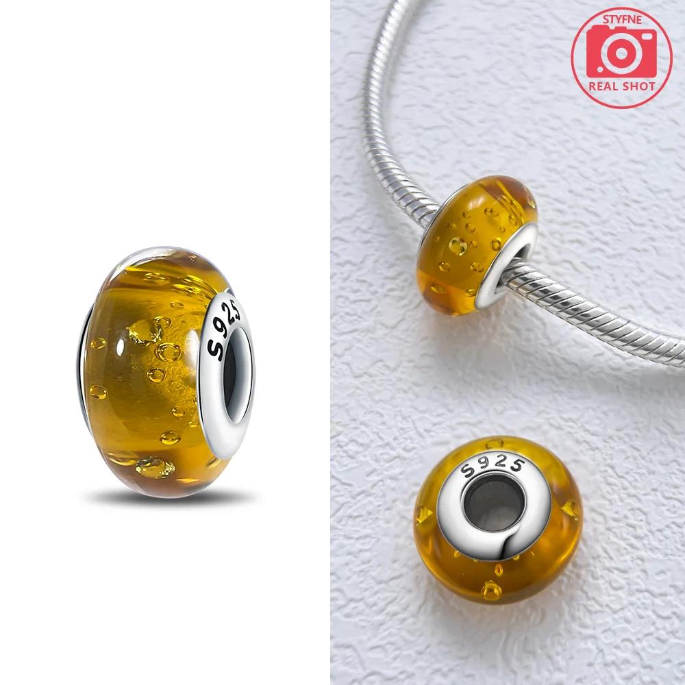 925 Silver Bracelet Women DIY Gift Murano Jewelry with Flower Blue Star Green Turtle Glass Beads