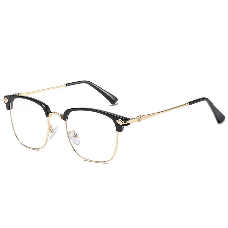 Metal reading glasses, men's and women's big faces, widened eye protection, anti-blue light business reading glasses
