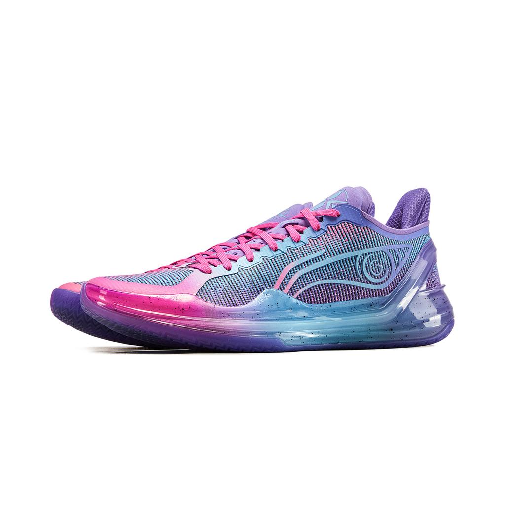 Li Ning Blade 4 V2 Амортизация Скольжение Устойчивость Поддержка Легкий Отскок Низкие Баскетбольные Кроссовки Мужские Сине-Фиолетовые ABAU037-19