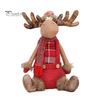 35 СМ Рождественский Лось Кукла Очаровательный Красный Плед Ручной Работы Сидя Стоя Праздничное Украшение Настольный Плюшевый Олень Фаршированный Орнамент Рождественский Подарок