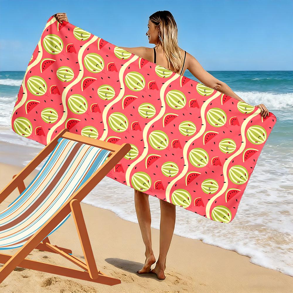 Smiling Watermelon Pattern Towel A must-have beach towel for beach travel