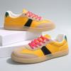 Новые повседневные туфли на плоской подошве большого размера, сочетание цветов, ретро, ins, спортивные кеды, немецкая тренировочная женская размер