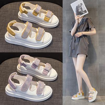 Кожаные римские сандалии на липучках, женские, новые, летние, классические, повседневные, женские, спортивные туфли Tide