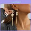 Elegant Geometric Tassel Long Earrings For Women 2023 Gold Fashion Jewelry