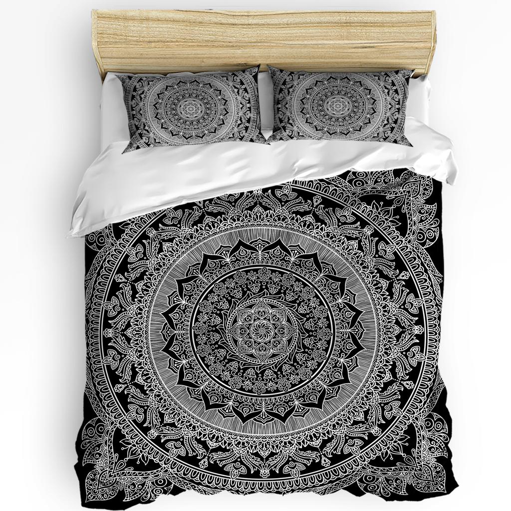 Purple Watercolor Mandala Duvet Cover Bed Bedding Collection Home Textile Quilt Cover Pillowcases Bedroom Double Bedding Collection No Linen