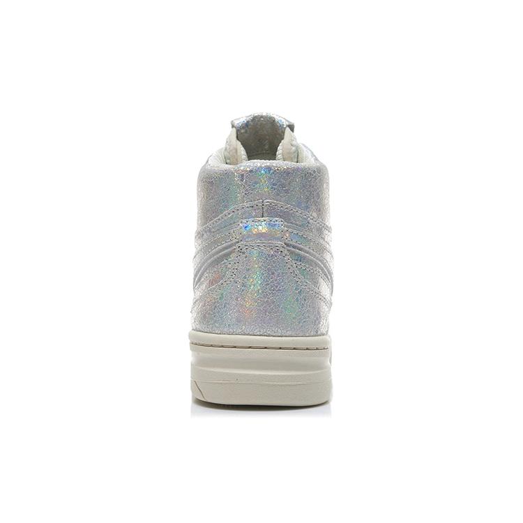 Li Ning 937 Deluxe Hi Высокие Винтажные Баскетбольные Кроссовки Женские Серебристые AGBR080-2