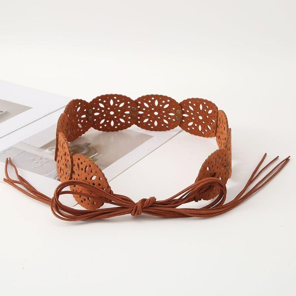 Ethnic Style Waist Belt Retro Leather Belt Elegant Bohemian Belt for Women