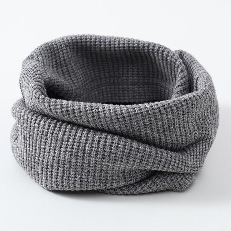 Chunky Wool Vertical Stripe High-Collar Neck Warmer Scarf – Autumn/Winter Cold-Proof Dickey