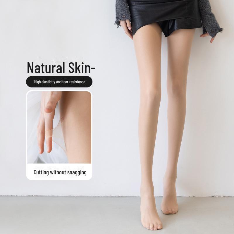 Ультратонкие невидимые черные чулки для женщин, весна/лето, телесного цвета, больших размеров