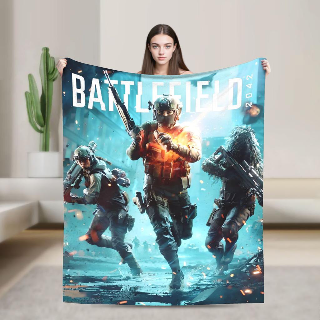 Battlefield 2042 Game Flannel Blankets Soft Warm Throw Blanket for Couch Bed Travel Print Bedspread Sofa Bed Cover