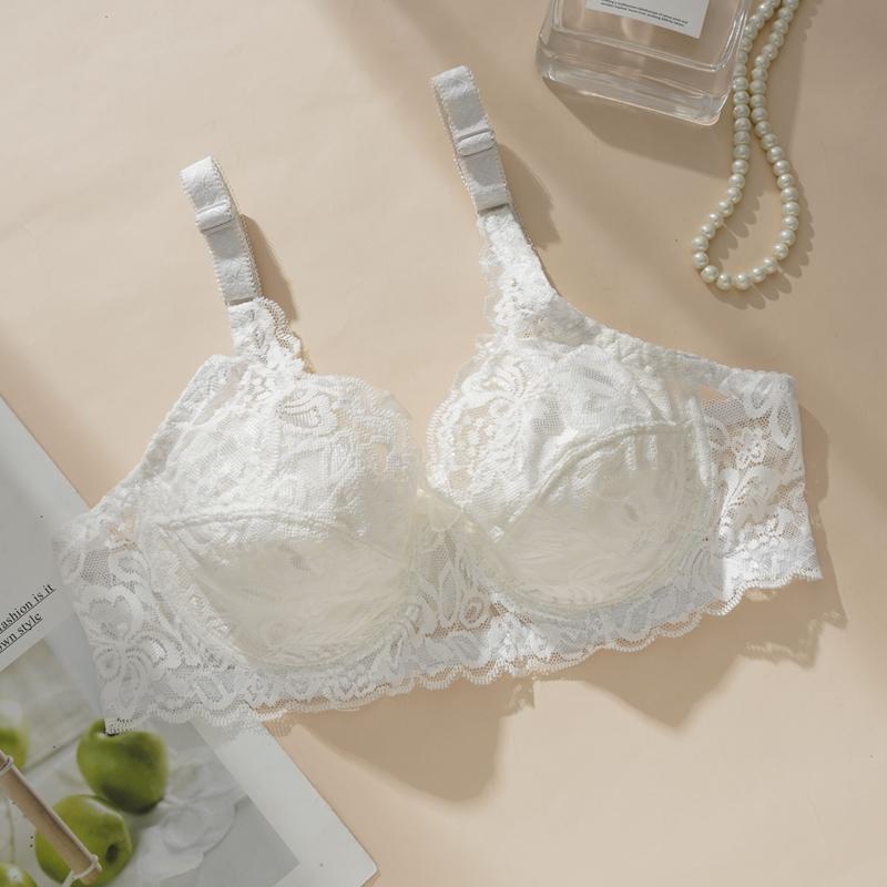 Женское нижнее белье Сексуальные бюстгальтеры пуш-ап Чашка 3/4 С подкладкой Кружевной Прозрачный бюстгальтер